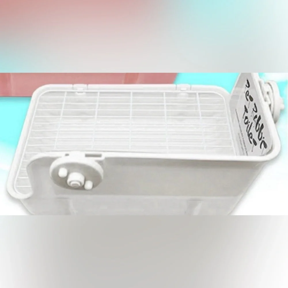 New White Rabbit Toilet Tray with Wire Grid rabbit potty rabbit cage accessories